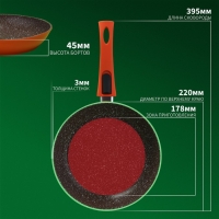 Сковорода Magistro Terra, d=22 см, съёмная ручка soft-touch, антипригарное покрытие, индукция, цвет оранжевый Сковорода Magistro Terra, d=22 см, съёмная ручка soft-touch, антипригарное покрытие, индукция, цвет оранжевый