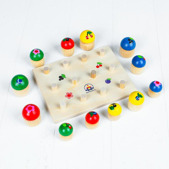 Сортер &laquo;Грибочки&raquo;, размер грибочков: 4 см; 3,5 см; 3 см