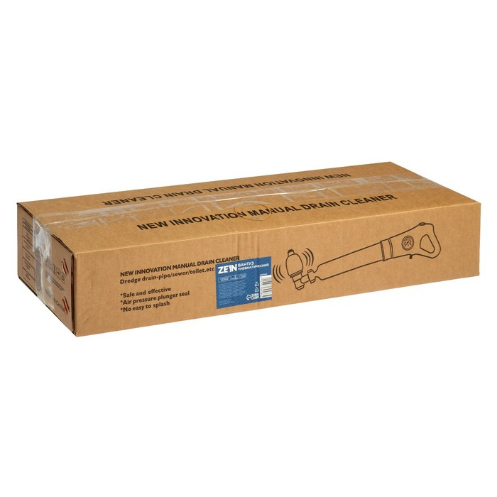 Вантуз пневматический ZEIN, 3 насадки, датчик давления, ручной насос