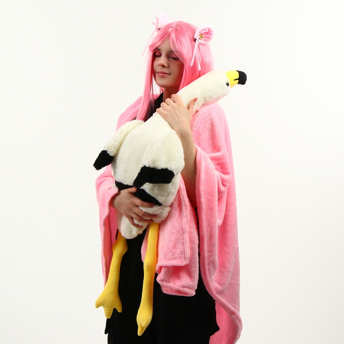 Мягкая игрушка «Фламинго» с пледом, 95 см, цвет белый Мягкая игрушка «Фламинго» с пледом, 95 см, цвет белый