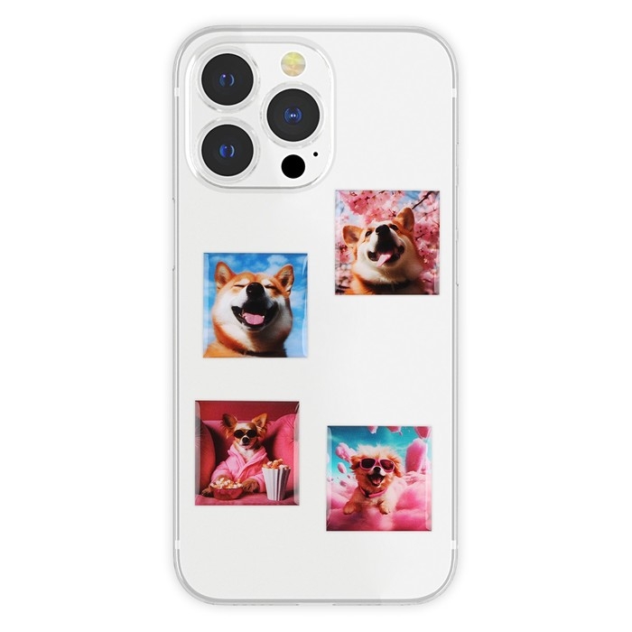 Объёмные 3D стикеры на телефон &laquo;Пёсики&raquo;, 4 шт, 3 х 3 см