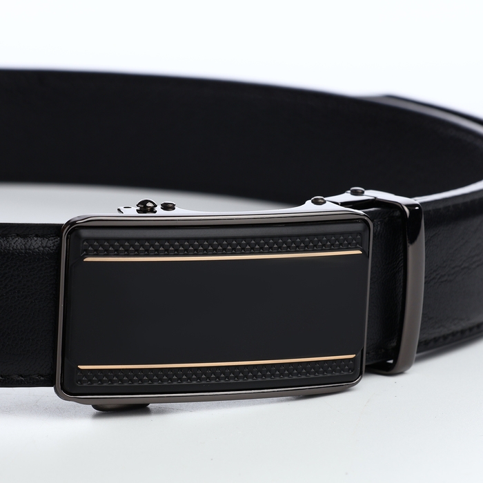 Ремень мужской, ширина 3,6 см, винт, пряжка автомат, цвет чёрный