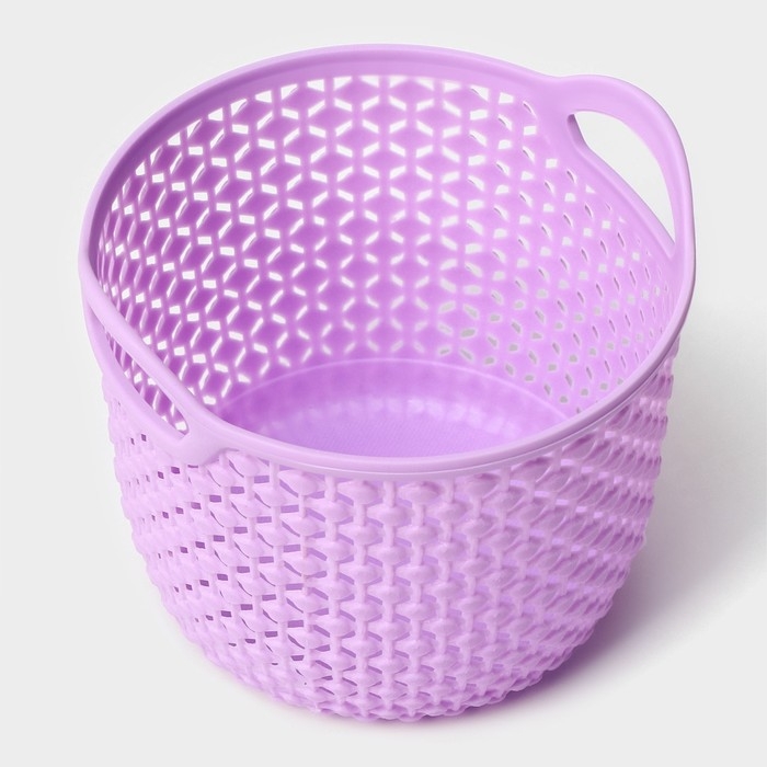 Корзина для хранения с ручками Доляна &laquo;Лукошко&raquo;, пластик, 11&times;10,5&times;9 см, цвет МИКС