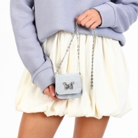 Сумка женская на магните, цвет серебряный