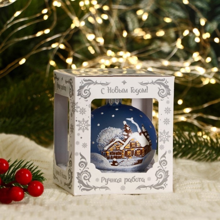 Шар "Зимний  2 "     8,5 см, микс