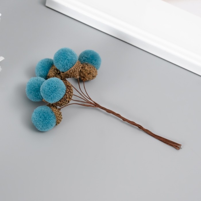 Цветы для декорирования "Хлопчик" голубой 1 букет= 6 веточек d=2 см 11 см