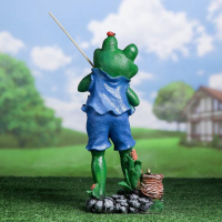 Садовая фигура "Лягушонок рыбак" 12х18х40см Садовая фигура "Лягушонок рыбак" 12х18х40см