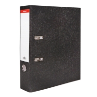 Папка-регистратор А4, 70 мм, ErichKrause Basic, собранная, мраморная, этикетка на корешке, серая, вместимость 450 листов