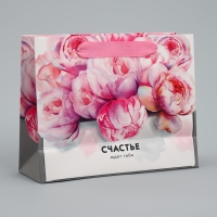 Пакет подарочный ламинированный горизонтальный, упаковка, &laquo;Счастье ждёт тебя&raquo; 22 х 17,5 х 8 см