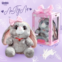 Мягкая игрушка &laquo;Зайка Ла-Пу-Ля в платье с повязкой бант&raquo;, цвет серый, 20 см