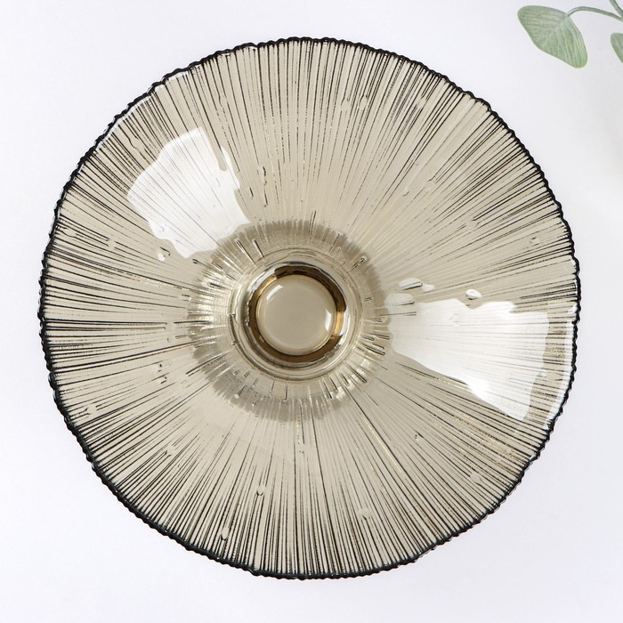 Ваза стеклянная для фруктов &laquo;Фейерверк&raquo;, 1,4 л, 25&times;10 см, цвет серый