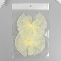 Декор для творчества "Бант из Фатина"  жёлтый, 9 см (набор 2 шт)