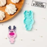 Силиконовый молд «Олень», 8×3,7×0,8 см, цвет бирюзовый Силиконовый молд «Олень», 8×3,7×0,8 см, цвет бирюзовый