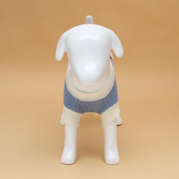 Свитер "Волна",  2XL (ДС 34, ОШ 34, ОГ 32-51 см), голубой