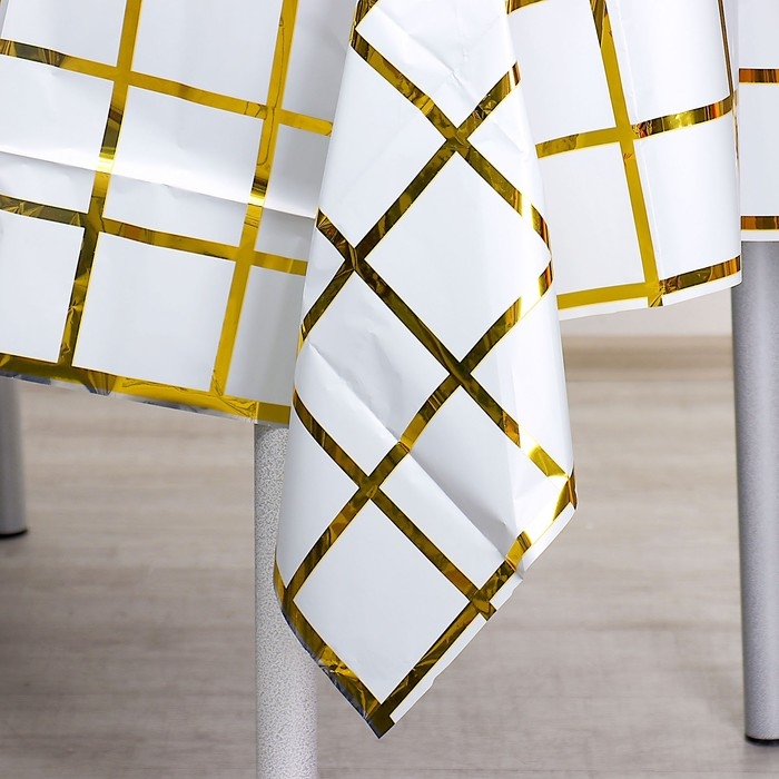 Скатерть в клетку,137 &times; 183 см, белая