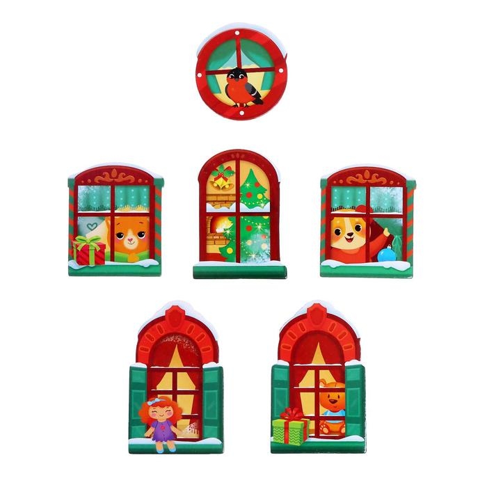 Пазл с липучками «Новогодний дом», 6 липучек, 28 деталей Пазл с липучками «Новогодний дом», 6 липучек, 28 деталей