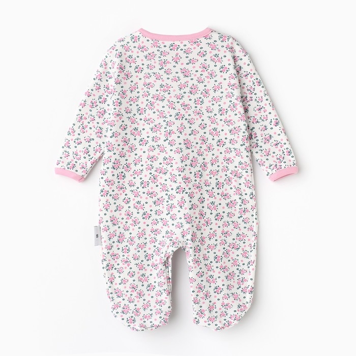 Комбинезон детский (3 шт.), цвет белый/розовый/светло-розовый, рост 74 см