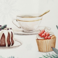 Скатерть Этель New Years treat d=220см +/-3см с ВГМО, 100%хл, саржа 190гр/м2