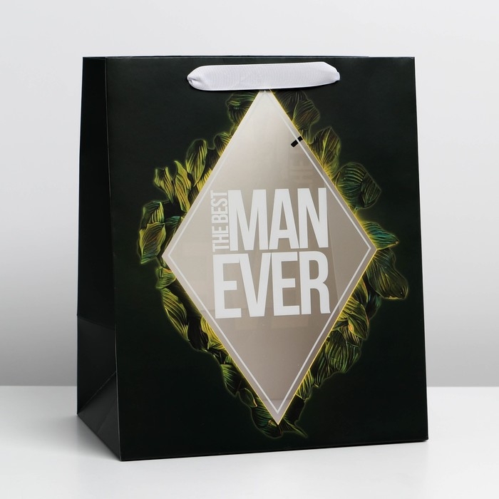 Пакет подарочный ламинированный с пластиковым окном, упаковка, &laquo;Лучшему&raquo;, 30,5 х 25 х 17,5 см