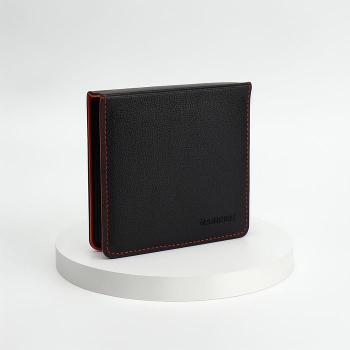 Набор маникюрный, 6 предметов, в футляре, цвет оранжевый/чёрный Набор маникюрный, 6 предметов, в футляре, цвет оранжевый/чёрный