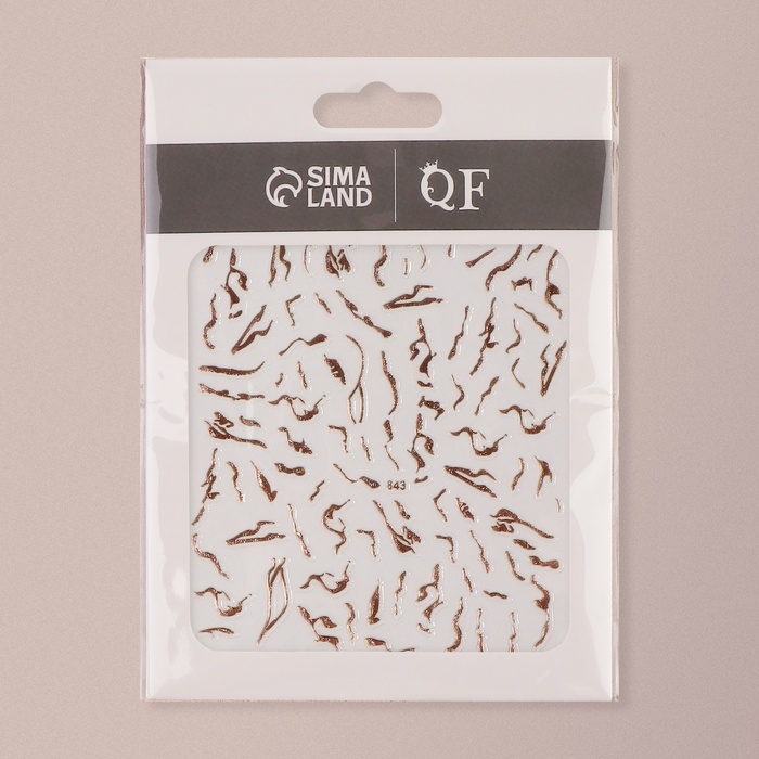 Наклейки для ногтей &laquo;Мрамор&raquo;, металлизированные, цвет золотистый