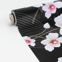 Клеёнка на стол «Мелодия цветов», на тканевой основе, ширина 137 см, рулон 20 м, толщина 0,25 мм, цвет чёрный Клеёнка на стол «Мелодия цветов», на тканевой основе, ширина 137 см, рулон 20 м, толщина 0,25 мм, цвет чёрный