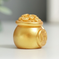 Сувенир полистоун "Горшочек с золотыми монетами" 3х3 см Сувенир полистоун "Горшочек с золотыми монетами" 3х3 см