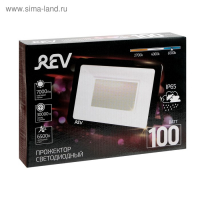 Прожектор светодиодный REV Ultra Slim, 100 Вт, 6500 К, 8000 Лм, IP65 Прожектор светодиодный REV Ultra Slim, 100 Вт, 6500 К, 8000 Лм, IP65