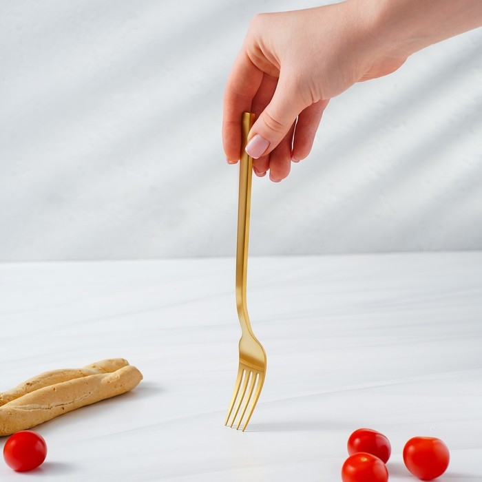 Столовые приборы из нержавеющей стали Magistro &laquo;Оску стандарт&raquo;, 4 предмета, цвет золотой