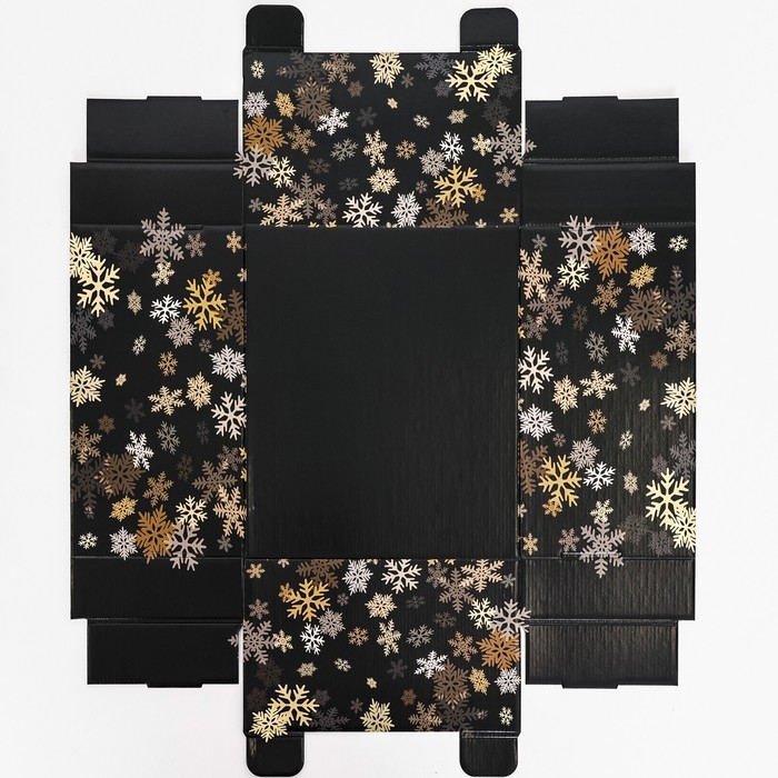 Новый год. Подарочная коробка складная, новогодняя "Снегопад", 31,2 х 25,6 х 16,1 см.