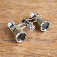 Бинокль театральный 3х25, хромированный, цвет бежевый, упаковка микс