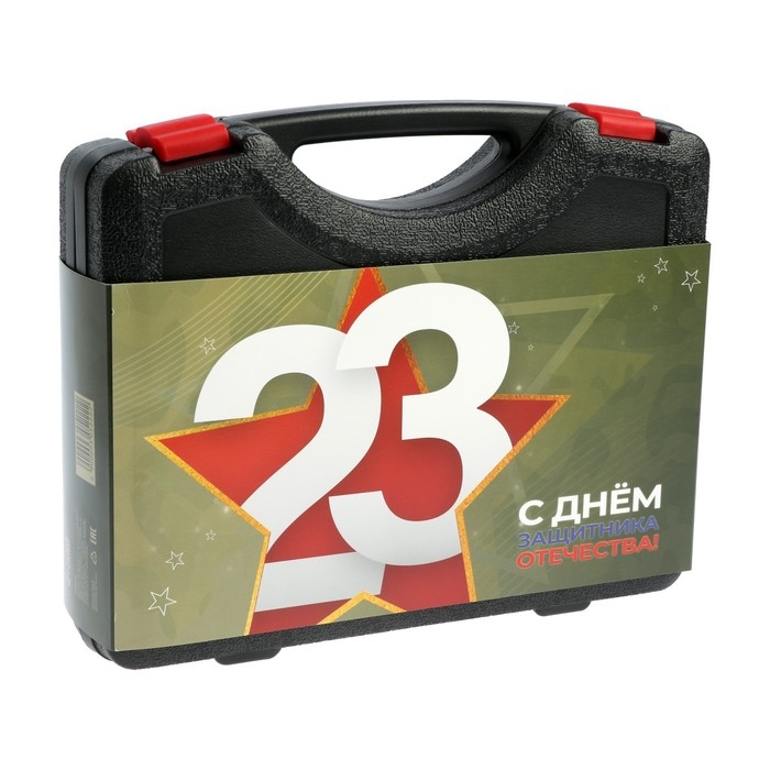 Набор инструментов в кейсе ТУНДРА "23 ФЕВРАЛЯ", в подарочной упаковке, 11 предметов
