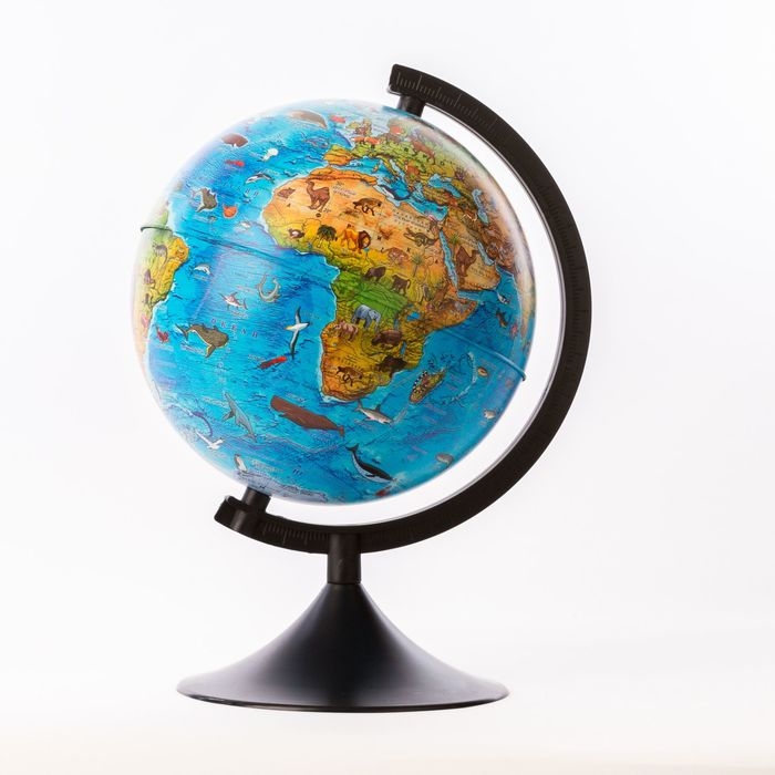 Глoбус зоогеографический (детский), &laquo;Классик&raquo;, диаметр 210 мм