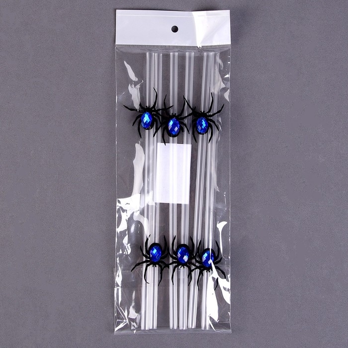 Трубочки для коктейля &laquo;Паук&raquo;, в наборе 6 шт., цвета МИКС