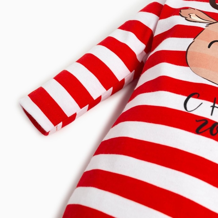 Комбинезон Крошка Я &laquo;Оленёнок&raquo;, рост 68-74 см, цвет красный/белый