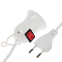 Светильник с выключателем под лампу, Е27, провод 3 м, белый Светильник с выключателем под лампу, Е27, провод 3 м, белый