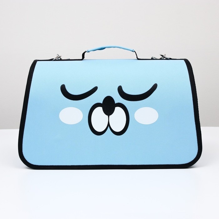 Сумка - переноска для животных "Сонный пёсик", каркасная, размер M, 40 х 21 х 27 см, голубая