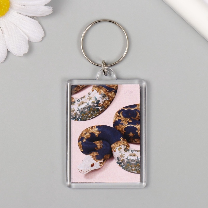 Новогодний брелок акрил Новогодний брелок акрил "Змея в узорах" 3,5х5 см