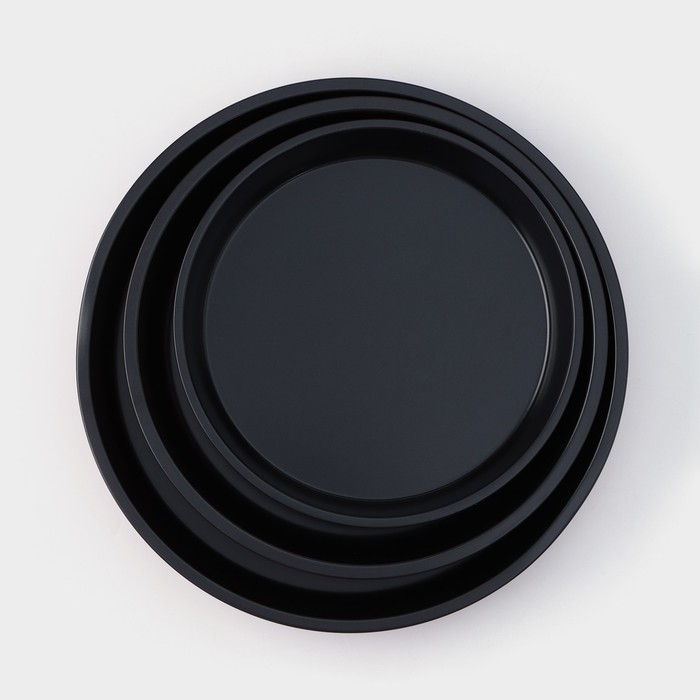 Набор форм для выпечки Доляна «Ренард. Круг», 3 предмета: d=32/28/24 см, антипригарное покрытие, цвет бордовый Набор форм для выпечки Доляна «Ренард. Круг», 3 предмета: d=32/28/24 см, антипригарное покрытие, цвет бордовый