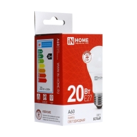 Лампа светодиодная IN HOME LED-A60-VC, Е27, 20 Вт, 230 В, 4000 К, 1900 Лм