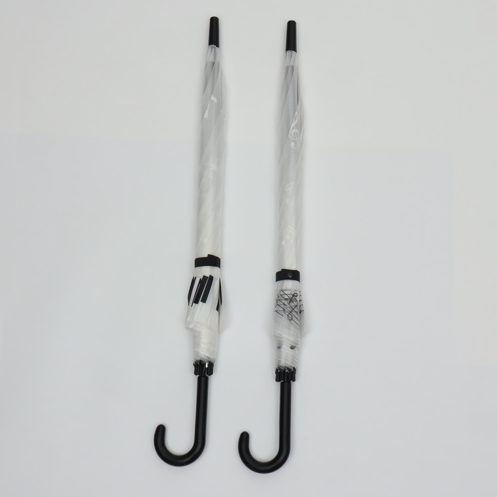 Зонт - трость полуавтоматический &laquo;Ноты&raquo;, 8 спиц, R = 46/54 см, D = 108 см, рисунок МИКС