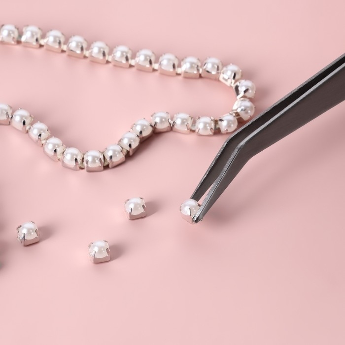 Пинцет изогнутый для рукоделия, 12 см, цвет серебряный Пинцет изогнутый для рукоделия, 12 см, цвет серебряный