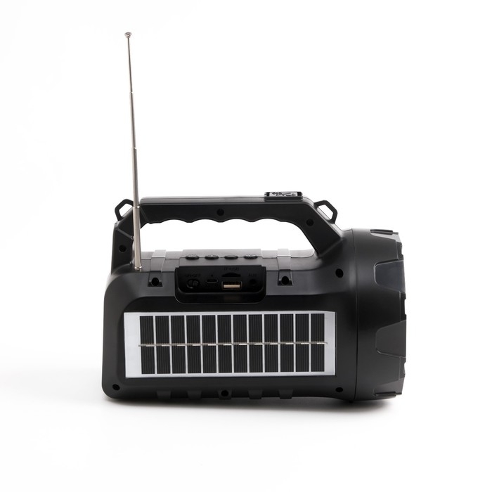 Фонарь аккумуляторный, 10 Вт, 1200 мАч, Bluetooth, AUX, USB, радио, на солнечной батарее Фонарь аккумуляторный, 10 Вт, 1200 мАч, Bluetooth, AUX, USB, радио, на солнечной батарее