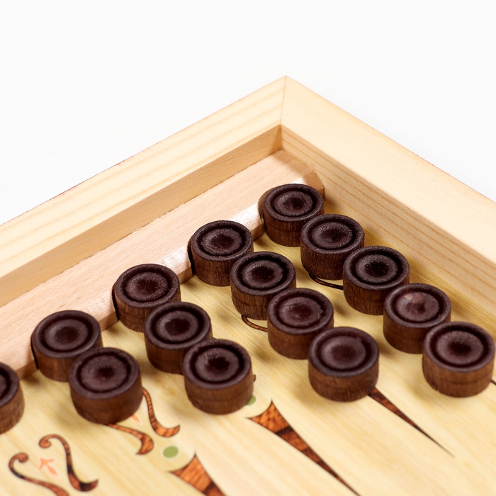 Нарды деревянные большие, настольная игра Нарды деревянные большие, настольная игра "Богатырь", 40 х 40 см, с шашками