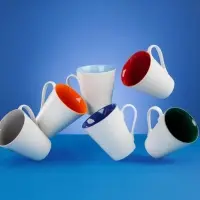 Кружка New Bell матовая, белая с черным