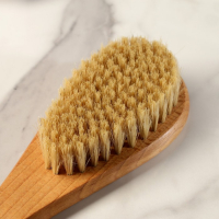 Щетка массажная с длинной ручкой, натуральная щетина "Добропаровъ" 38,5см х 8см х 4,5см