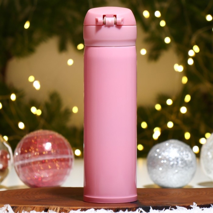 Новый год. Термос &laquo;Волшебства&raquo; цвет розовый, 450 мл