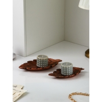 Набор органайзеров &laquo;Лист №1&raquo;, полистоун, 2 шт, цвет медь