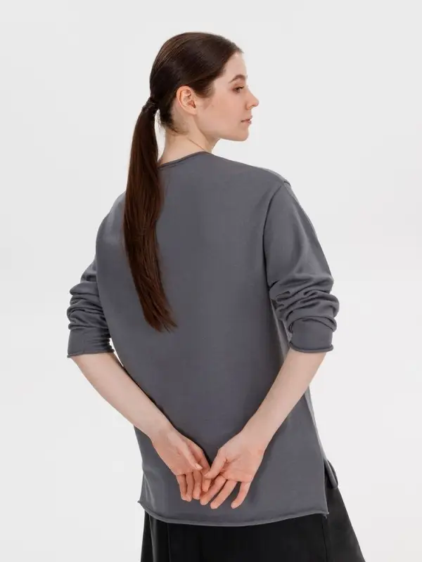 Лонгслив унисекс Siluetti Fuori, серый, размер L/XL Лонгслив унисекс Siluetti Fuori, серый, размер L/XL