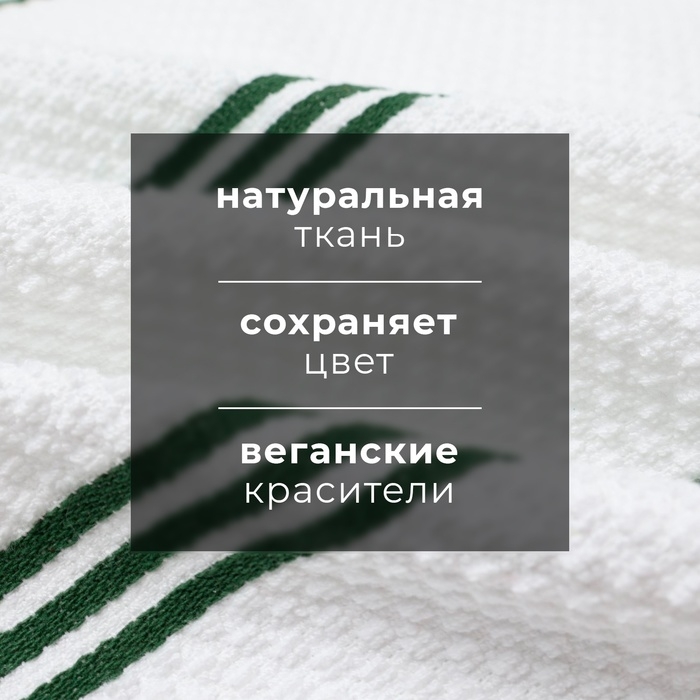 Набор полотенец Этель "Green Stripe" 40х71см - 2 шт,цв. зелёный, хл. 100%